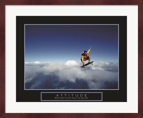 Framed Attitude - Skateboarder Print