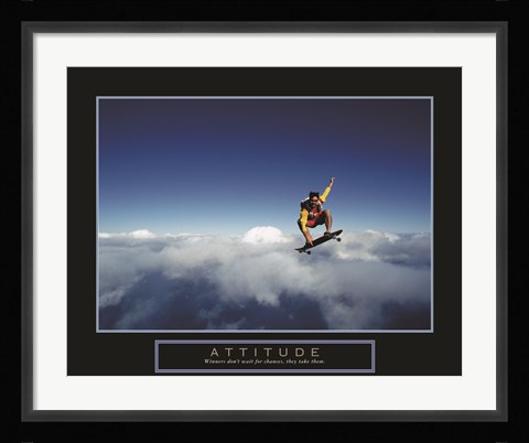 Framed Attitude - Skateboarder Print