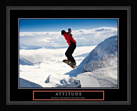 Framed Attitude - Snow Boarder Print