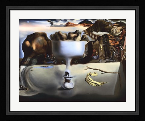 Framed Apparition of Face and Fruit Dish on a Beach, c.1938 Print