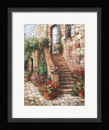 Framed Stone Stairway, Perugia Print