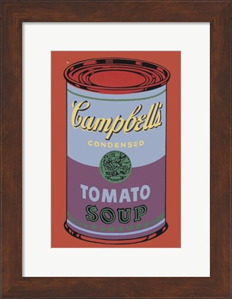 Framed Campbell&#39;s Soup Can, 1965 (blue &amp; purple) Print
