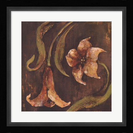 Framed Flowers and Leaves I Print