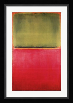 Framed Green, Red, on Orange Print