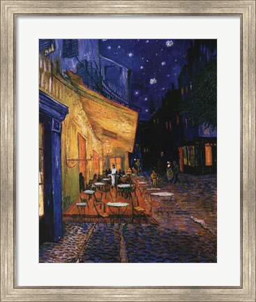 Framed Cafe Terrace on the Place du Forum, Arles, at Night, c.1888 Print