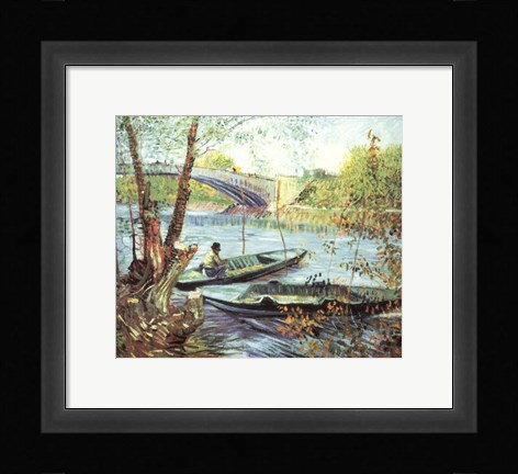 Framed Fisherman in His Boat Print