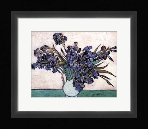 Framed Irises in Vase, c.1890 Print