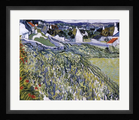 Framed Vineyards at Auvers, c.1890 Print