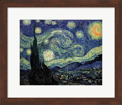 Framed Starry Night, c.1889 Print