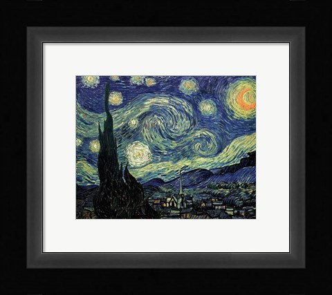 Framed Starry Night, c.1889 Print