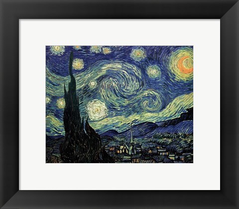 Framed Starry Night, c.1889 Print