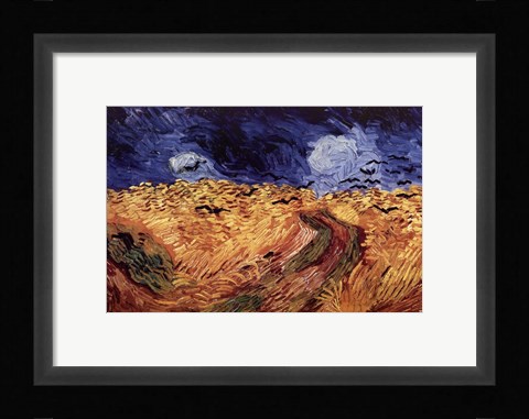 Framed Wheatfield with Crows, c.1890 Print