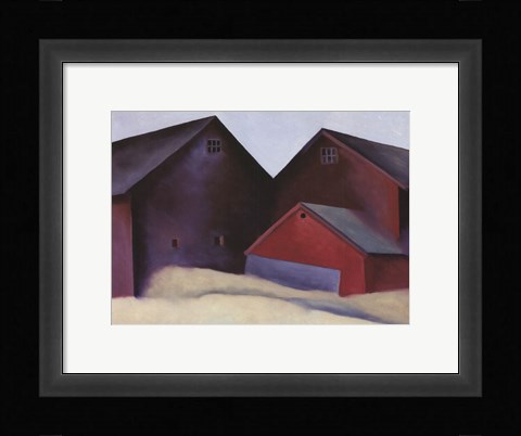 Framed Ends of Barns, 1922 Print
