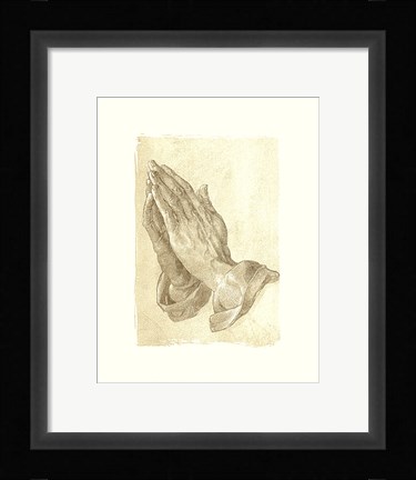 Framed Praying Hands, c.1508 (sepia) Print