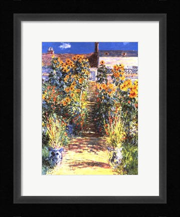 Framed Artist's Garden at Vetheuil Print