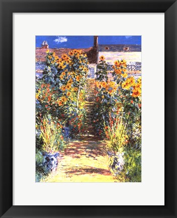 Framed Artist's Garden at Vetheuil Print