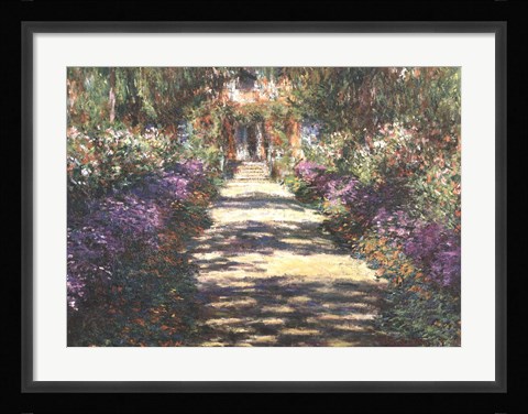 Framed Garden at Giverny Print