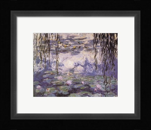 Framed Water Lilies and Willow Branches, c.1917 Print