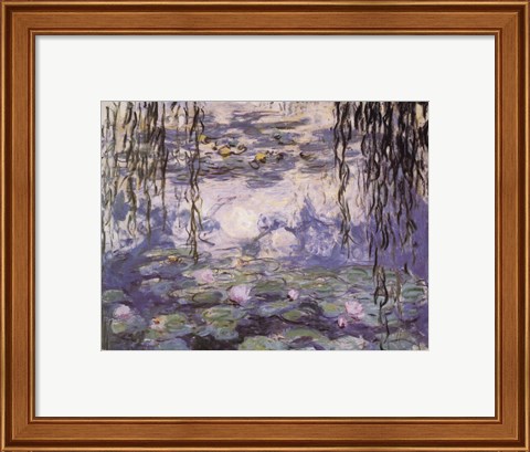 Framed Water Lilies and Willow Branches, c.1917 Print
