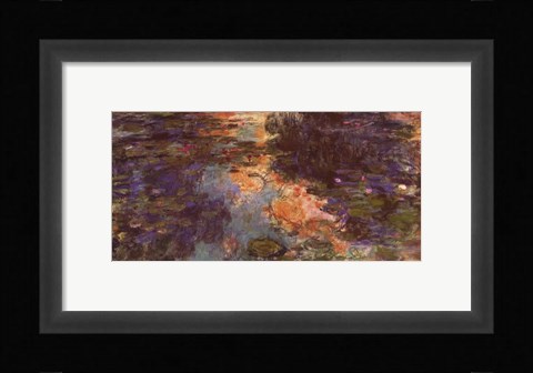 Framed Water Lily Pond, 1918 - close up Print