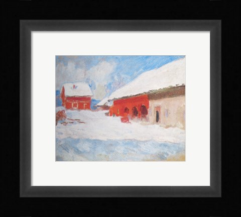 Framed Les maisons rouges a Bjoernegaard, Norvege, 1895 Print