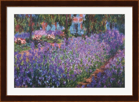 Framed Artist&#39;s Garden at Giverny, c.1900 Print