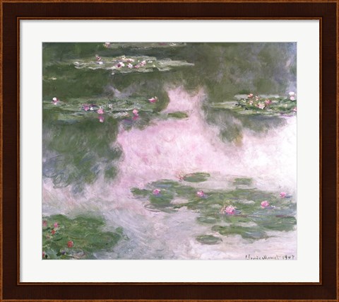Framed Nympheas, Water Landscape, 1907 Print