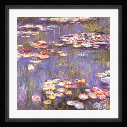 Framed Water Lilies, c.1916 Print