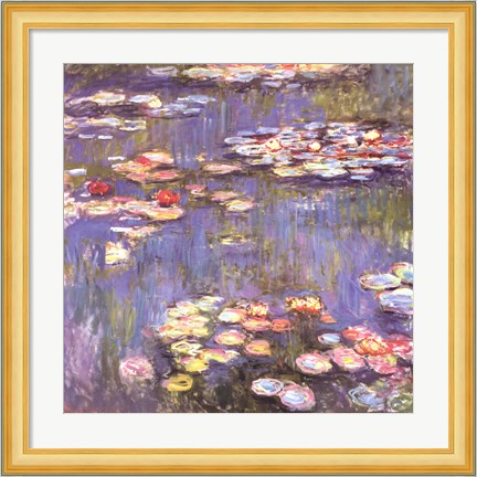 Framed Water Lilies, c.1916 Print