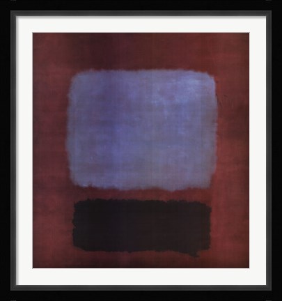 Framed No. 37/No. 19 (Slate Blue and Brown on Plum), 1958 Print