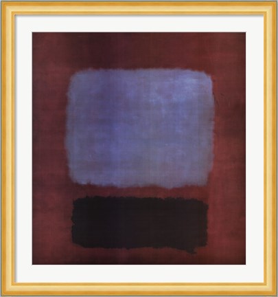 Framed No. 37/No. 19 (Slate Blue and Brown on Plum), 1958 Print
