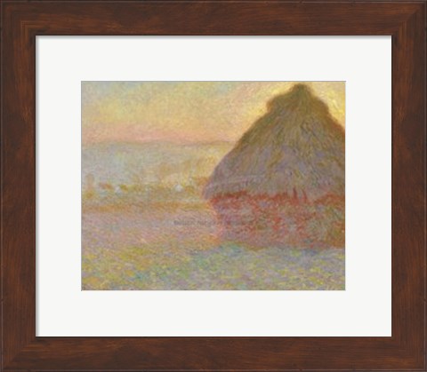 Framed Grainstack (Sunset), 1891 Print
