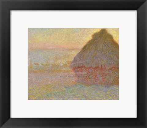 Framed Grainstack (Sunset), 1891 Print
