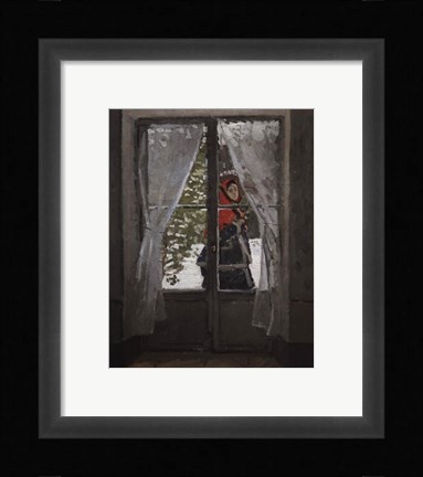Framed Red Kerchief: Portrait of Mrs. Monet, c.1873 Print