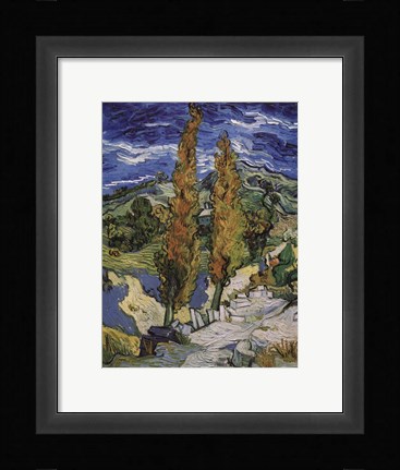Framed Poplars at Saint-Rmy, c.1889 Print