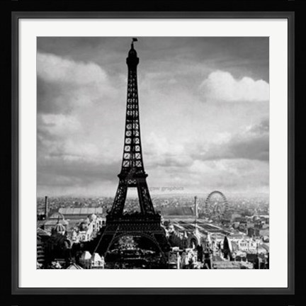 Framed Eiffel Tower, Paris France, 1897 Print