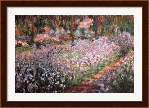 Framed Artist&#39;s Garden at Giverny, c.1900 Print