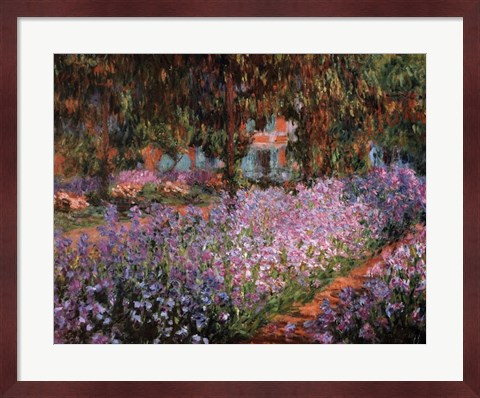 Framed Artist&#39;s Garden at Giverny, c.1900 Print