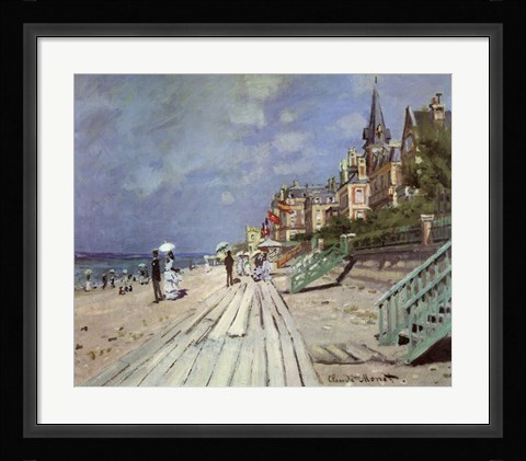 Framed Beach at Trouville, c.1870 Print
