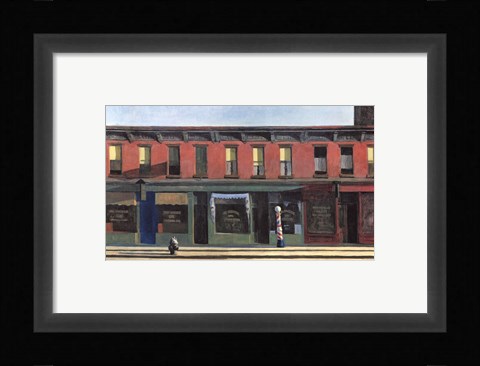 Framed Early Sunday Morning, 1930 Print