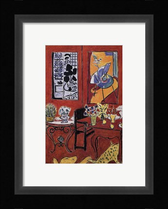 Framed Large Red Interior, 1948 Print