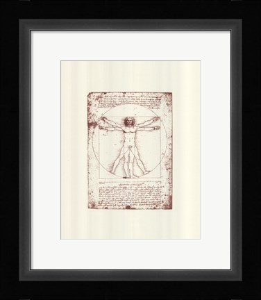 Framed Vitruvian Man (serigraph and embossed) Print