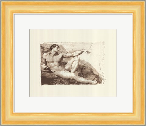 Framed Creation of Adam (Adam detail) (embossed) Print