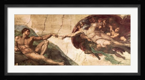 Framed Creation of Adam Print
