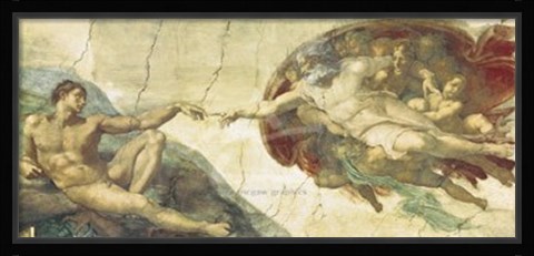 Framed Creation of Adam Print