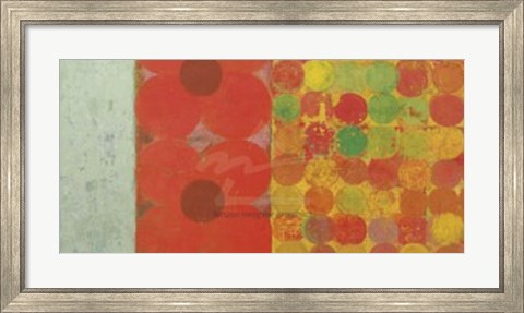 Framed Flowers and Dots #1 Print