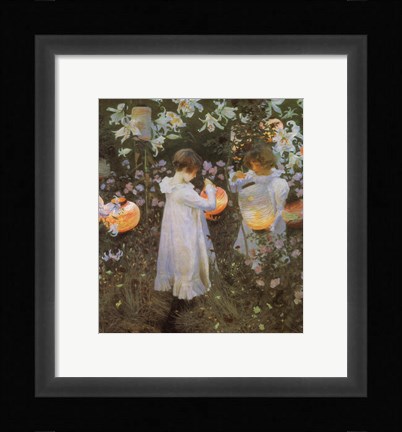 Framed Carnation, Lily, Lily, Rose Print