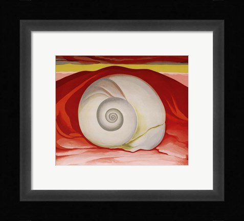 Framed Red Hills and White Shell, 1938 Print