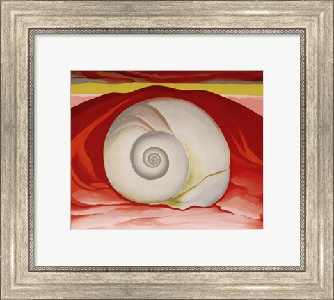 Framed Red Hills and White Shell, 1938 Print