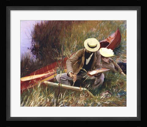 Framed Out-of-Doors Study (formerly known as Paul Helleu Sketching with His Wife) Print